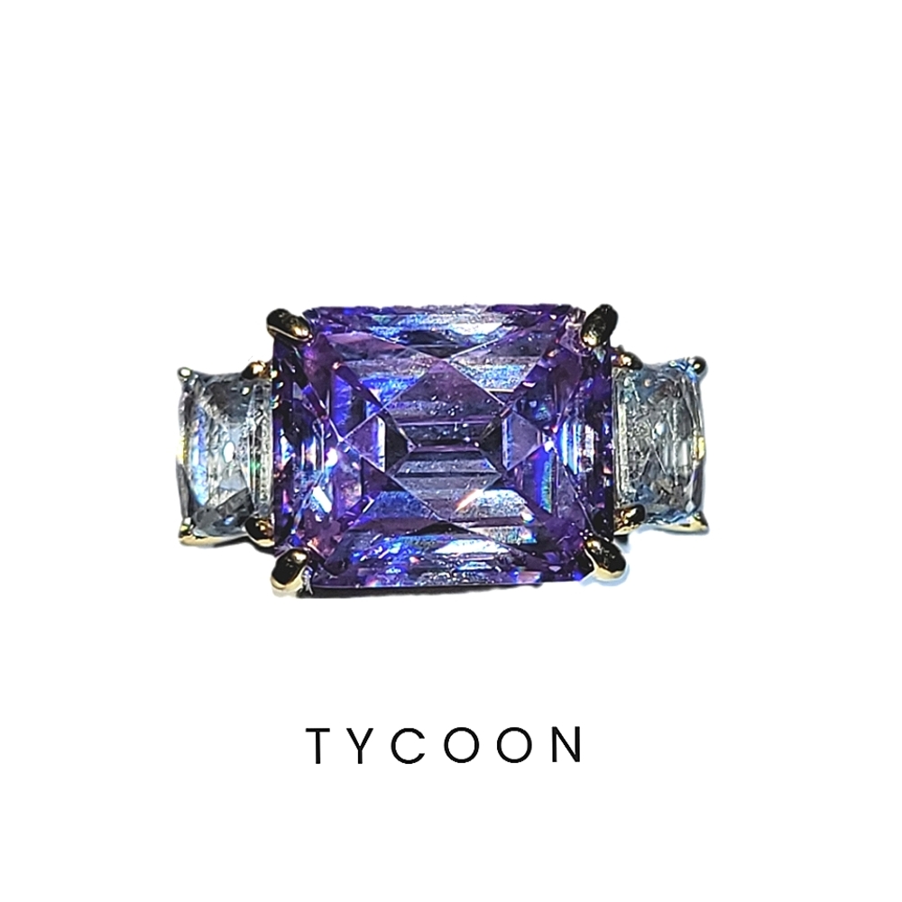 Virmeil Tycoon Designer Lavender Ice and Blue Topaz Ring Size 6